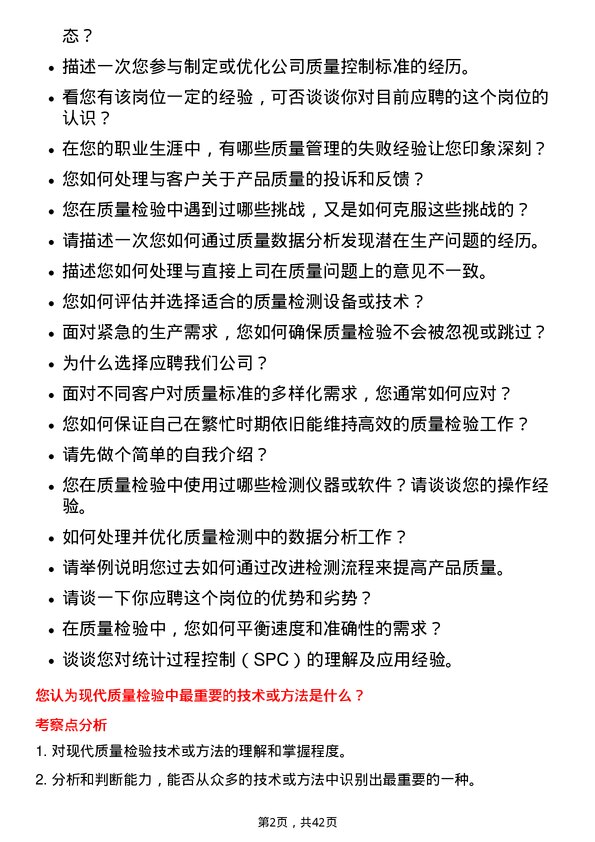 39道荣盛石化质量检验员岗位面试题库及参考回答含考察点分析