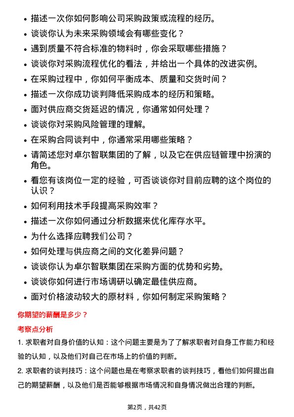 39道卓尔智联集团采购员岗位面试题库及参考回答含考察点分析