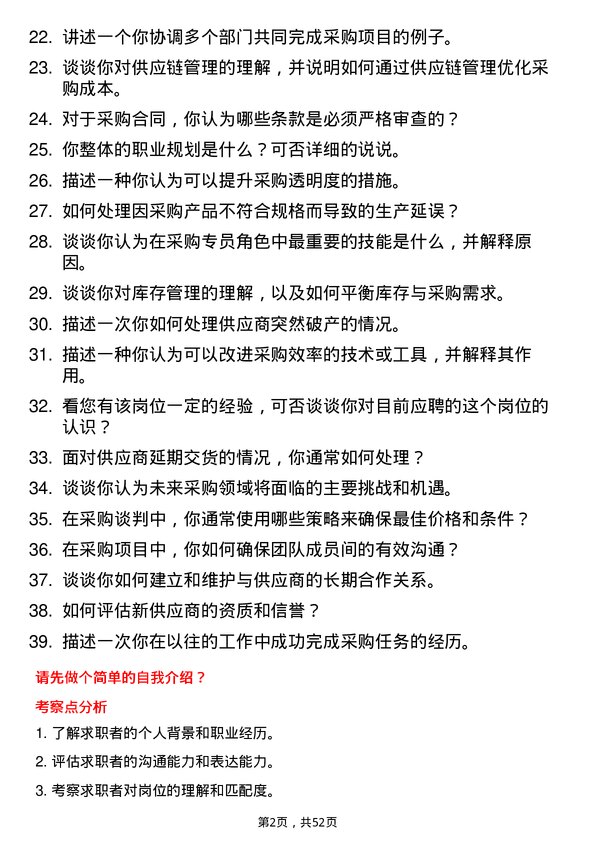 39道万向集团采购专员岗位面试题库及参考回答含考察点分析