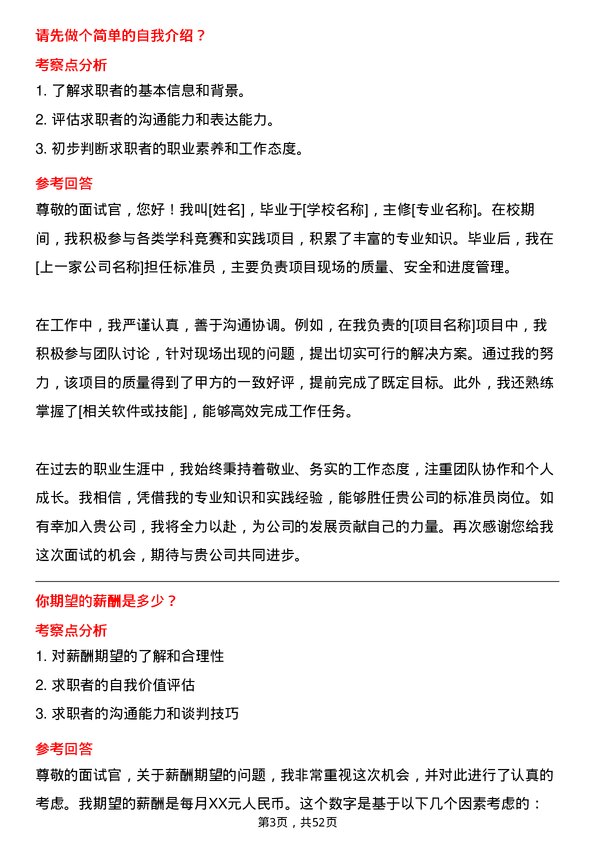 39道广东省建筑工程集团控股标准员岗位面试题库及参考回答含考察点分析