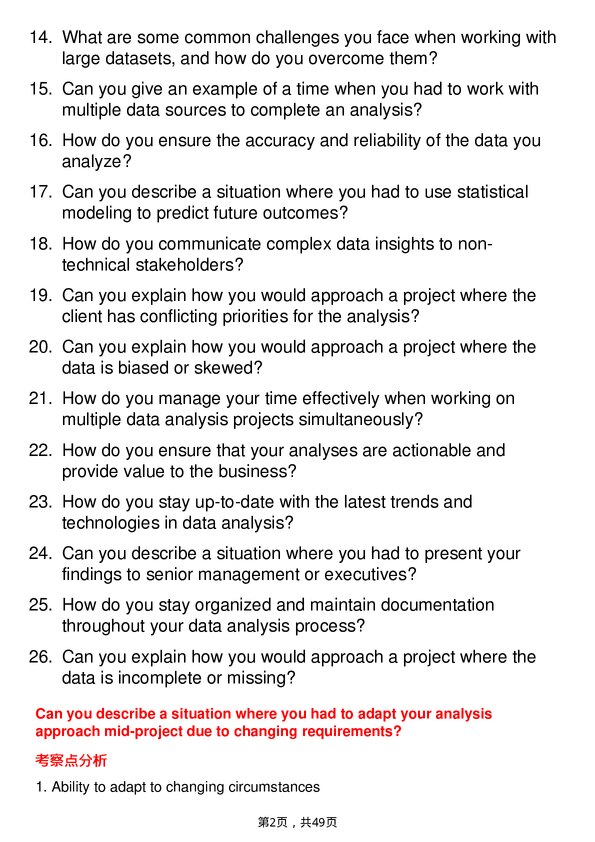 39道安联保险Data Analyst岗位面试题库及参考回答含考察点分析