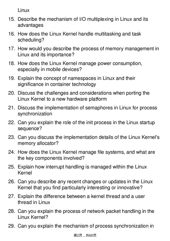 39道超威半导体Linux Kernel Engineer岗位面试题库及参考回答含考察点分析