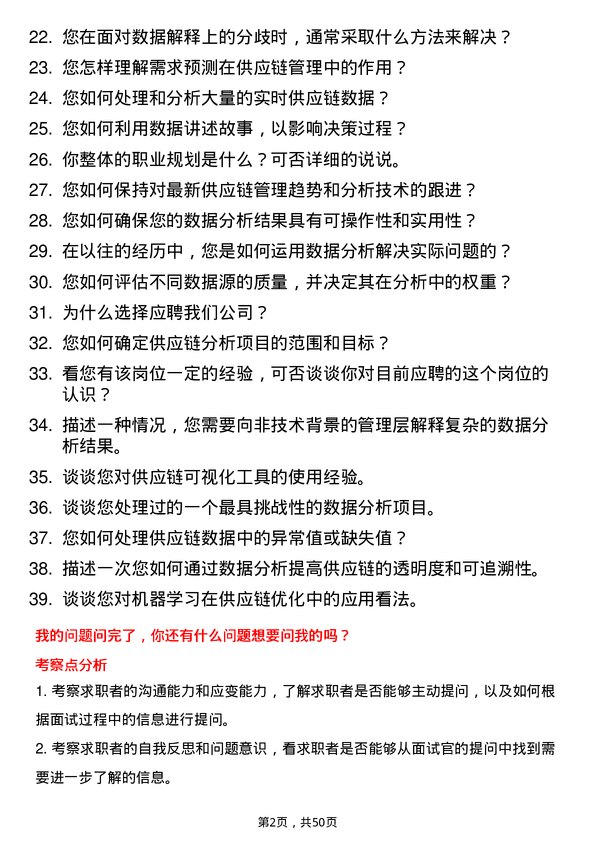 39道深圳市信利康供应链管理数据分析专员岗位面试题库及参考回答含考察点分析