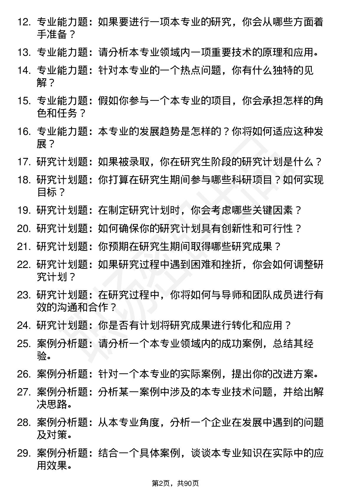 56道东华理工大学高频通用各个专业研究生复试面试题及参考回答含英文能力题