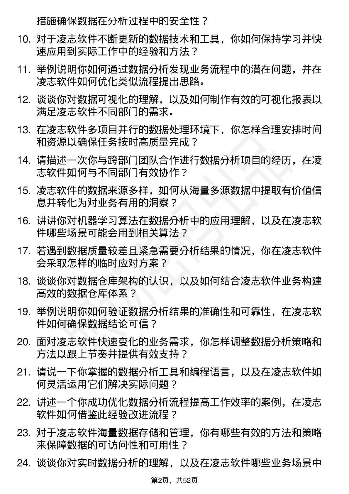 48道凌志软件数据分析师岗位面试题库及参考回答含考察点分析