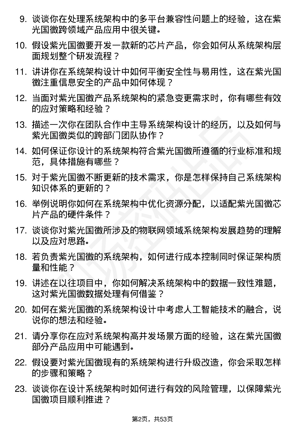 48道紫光国微系统架构师岗位面试题库及参考回答含考察点分析