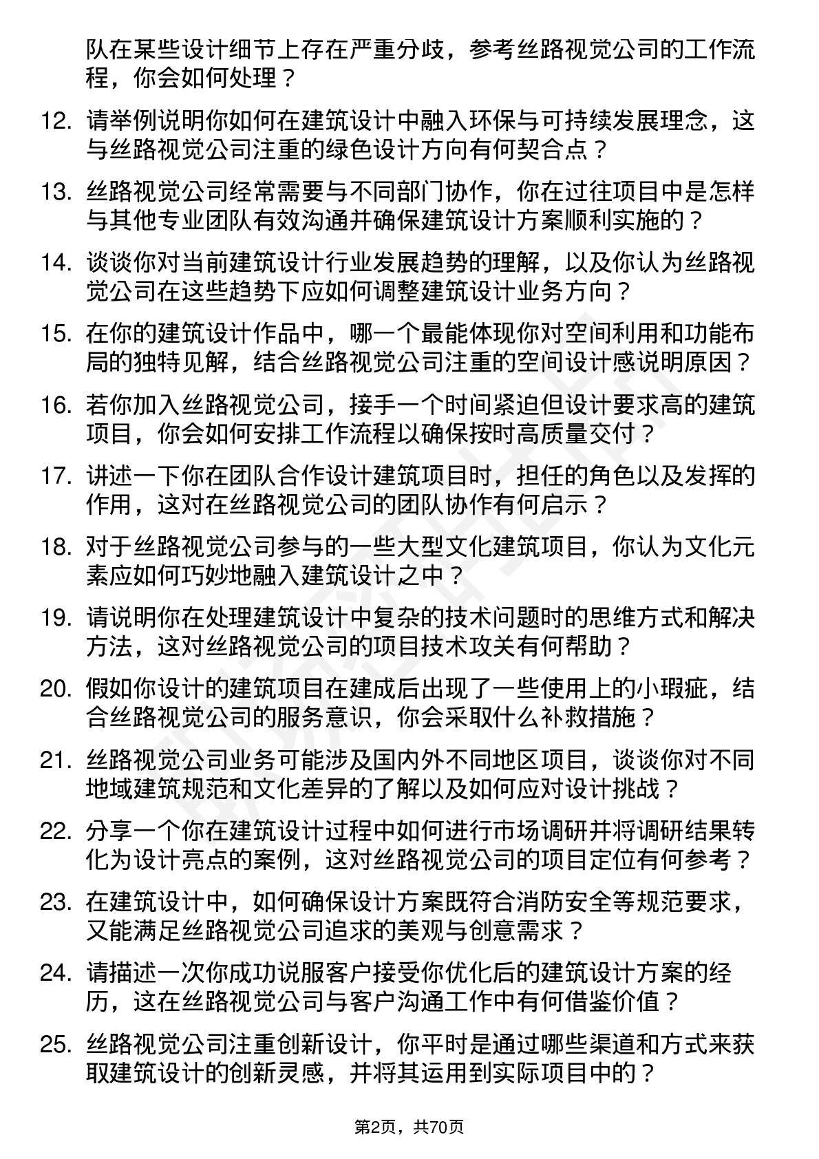 48道丝路视觉建筑设计师岗位面试题库及参考回答含考察点分析