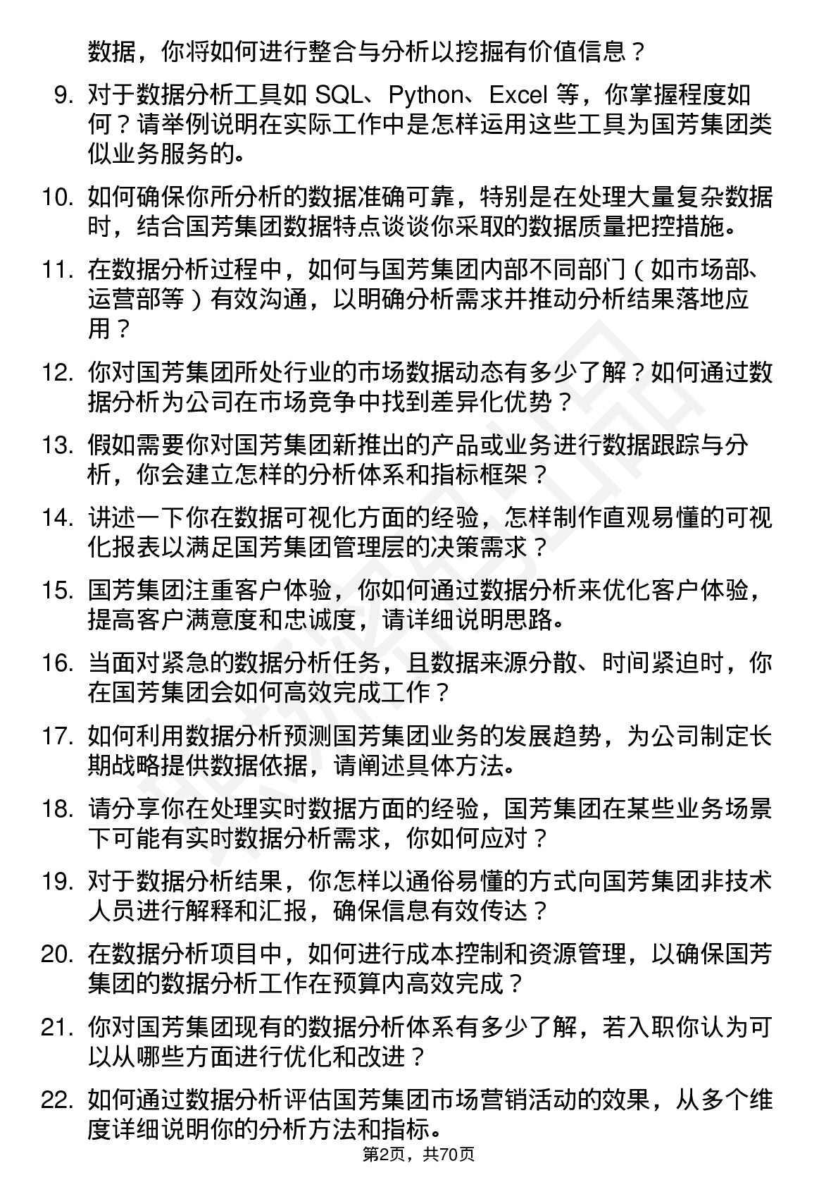 48道国芳集团数据分析员岗位面试题库及参考回答含考察点分析