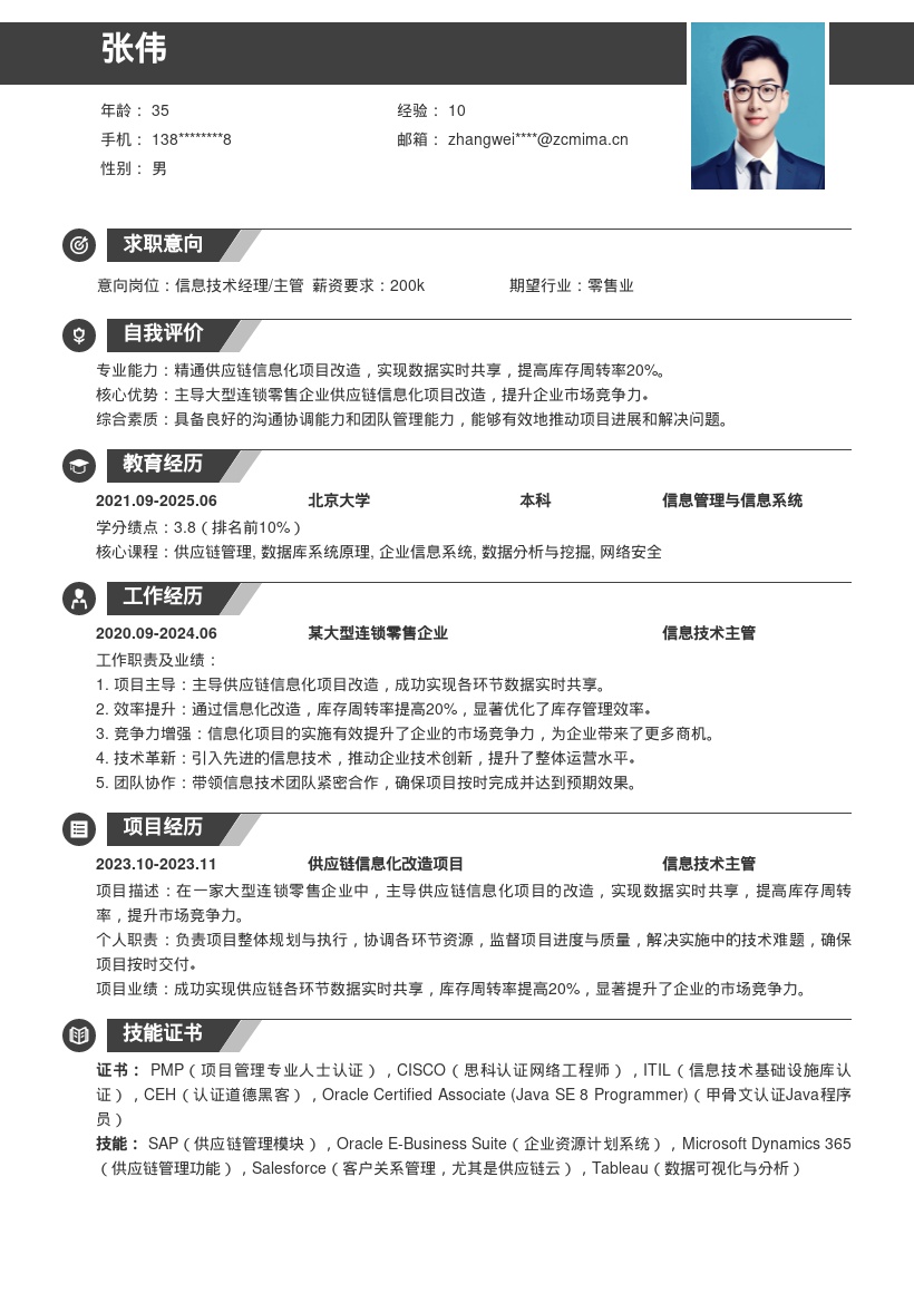 20多套信息技术经理_主管岗位简历模板合集word版